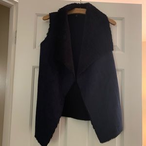 Suede navy and black fashion vest